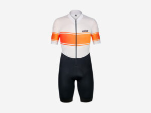 Combinaison vélo été blanche et orange