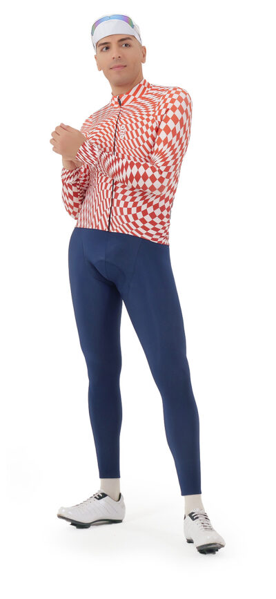 Ensemble maillot vélo hiver RACER et collant vélo hiver TEAM bleu marine